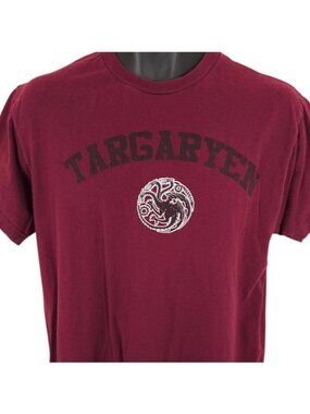 Game Of Thrones T Shirt Mens Size Large Red House Targaryen TV Series